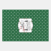 Naughty & Nice Old English Sheepdogs (grijs 1) Inpakpapier Vel (Voorkant 3)