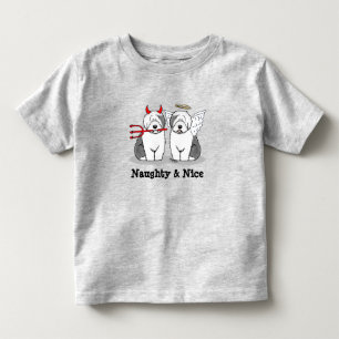 Naughty & Nice Old English Sheepdogs (grijs 1) Kinder Shirts