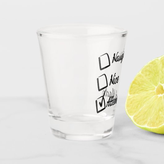 Naughty Nice Poging Made Shot Glass Shot Glas (Links)