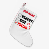 Naughty Nice Poolse gepersonaliseerde Kleine Kerstsok (Voorkant (Hangend))