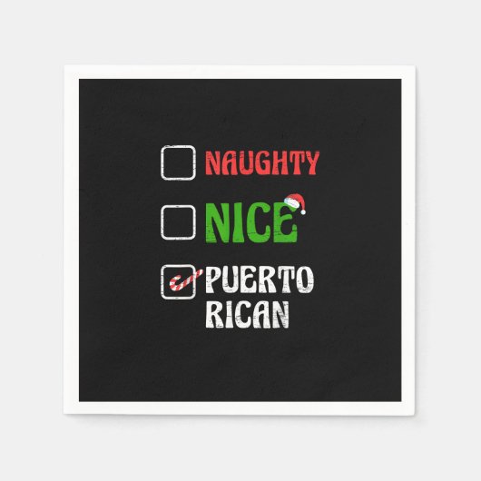 Naughty Nice Puertorican Santa Holiday Sweet  Servet (Voorkant)