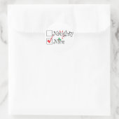 Naughty Nice Ronde Sticker (Tas)