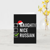 Naughty Nice Russian Shirt Santa Funny Russia Chri Kaart (Gele Bloem)