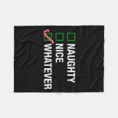 Naughty Nice Whatever, Cool Christmas Funny Quotes Fleece Deken (Voorkant (Horizontaal))
