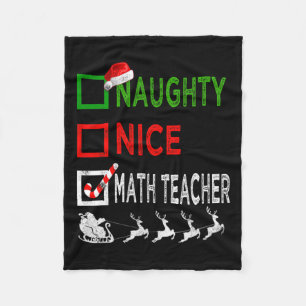 Naughty Nice Wiskunde leraar kerstpyjamas Funny Fleece Deken