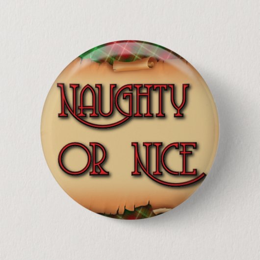 Naughty of Mooie kerstButton Ronde Button 5,7 Cm (Voorkant)