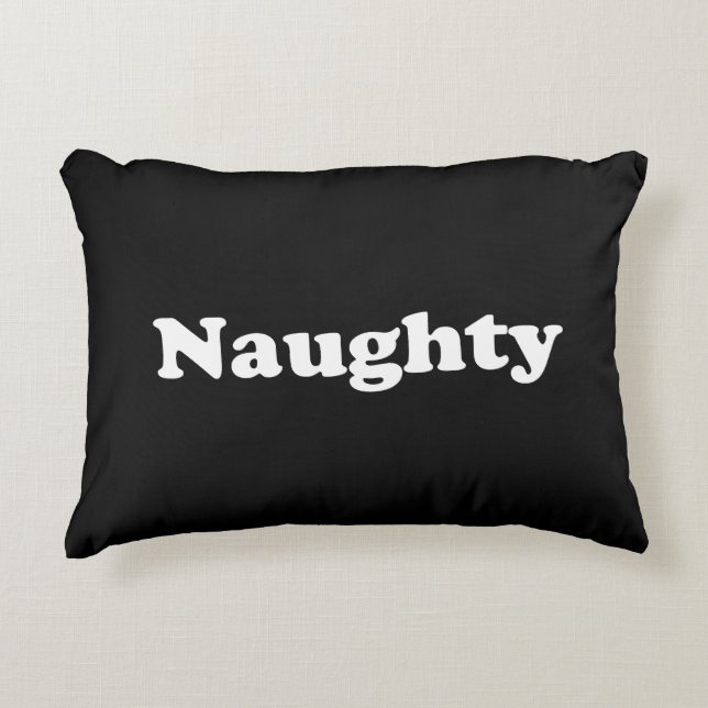 Naughty of Nice, dubbelzijdig, zwart wit Accent Kussen (Voorkant)