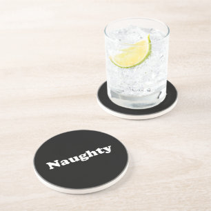 Naughty of Nice, dubbelzijdig, zwart wit Zandsteen Onderzetter