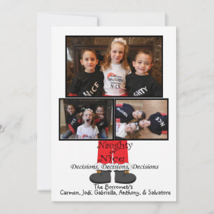 Naughty- of Nice-fotokerstkaart Feestdagenkaart