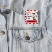 Naughty of Nice Funny Kerstmis Vierkante Button 5,1 Cm (In situ)
