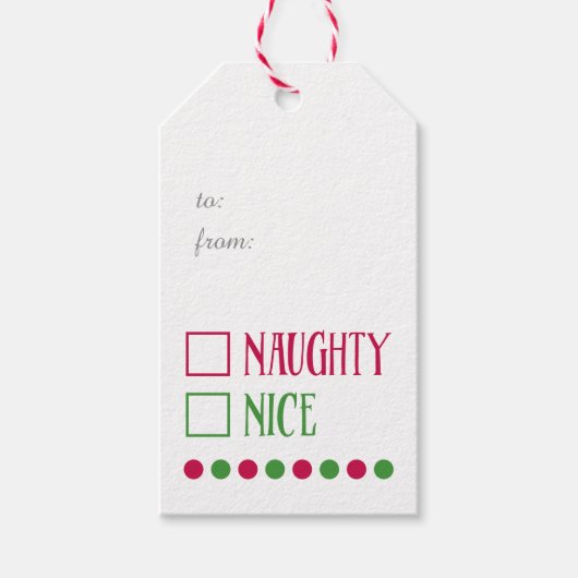 Naughty of Nice Holiday Cadeaulabel (Voorkant)