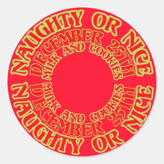 Naughty of Nice Kaart Sticker (Voorkant)