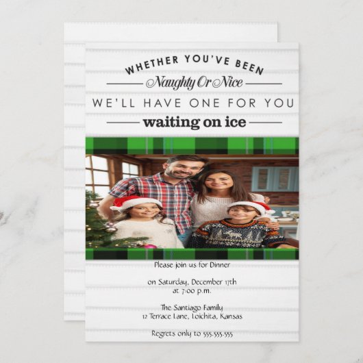 Naughty of Nice kerst Kaart (Voorkant / Achterkant)