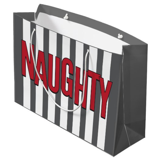 Naughty of Nice kerstcadeautas Large Cadeauzakje (Achterkant Gekanteld)