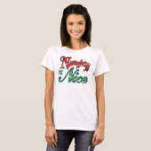 Naughty of Nice kerstdesign T-Shirt (Voorkant volledig)