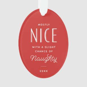 Naughty of Nice Kinder-fotokerstversiering Ornament