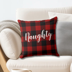 Naughty of Nice met kerstbuffels Kussen