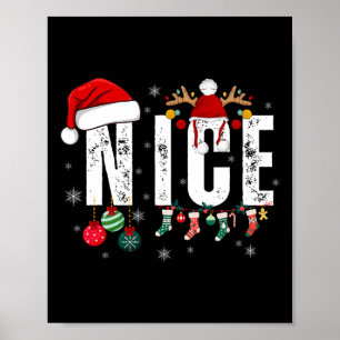 Naughty of Nice overeenkomend kerstparen kostuum Poster