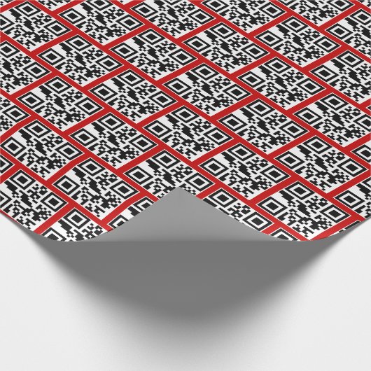 Naughty- of Nice QR-codes op rood Cadeaupapier (Hoek)