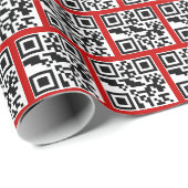 Naughty- of Nice QR-codes op rood Cadeaupapier (Rol Hoek)