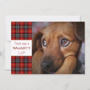 Naughty of Nice Red Pset Custom Greeting Feestdagenkaart