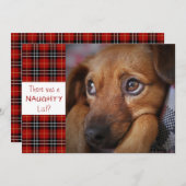 Naughty of Nice Red Pset Custom Greeting Feestdagenkaart (Voorkant / Achterkant)