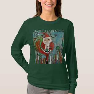 Naughty of Nice Santa and Krampus Art T-shirt