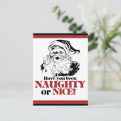 Naughty of Nice Santa Feestdagenkaart (Staand voorkant)
