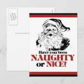 Naughty of Nice Santa Feestdagenkaart (Voorkant / Achterkant)