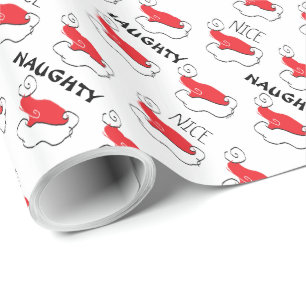 Naughty of Nice Santa Hat Cadeaupapier