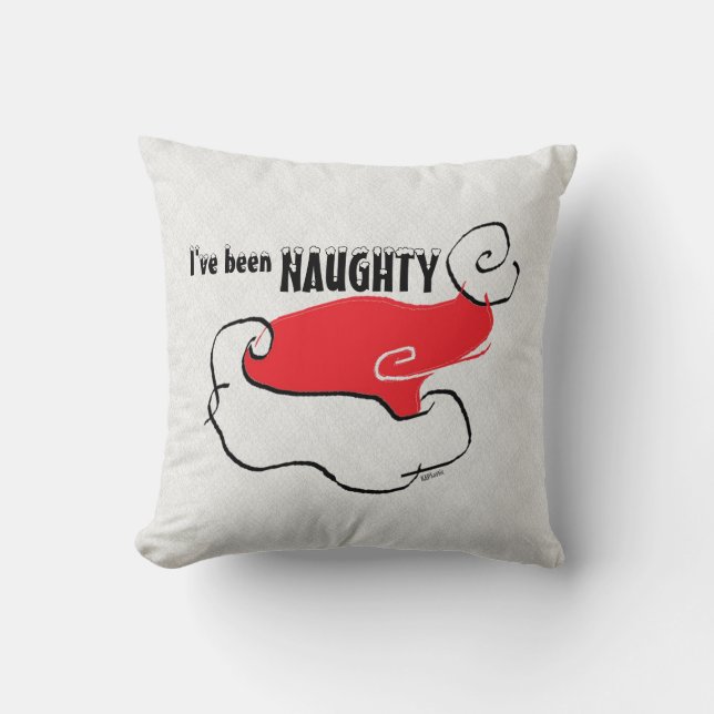 Naughty of Nice Santa Hat Kussen (Voorkant)
