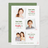 Naughty of Nice Sibling Funny Kerstmis Kaart (Voorkant / Achterkant)