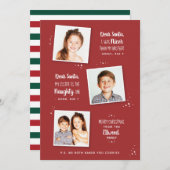 Naughty of Nice Sibling Funny Kerstmis Kaart (Voorkant / Achterkant)