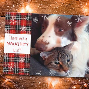 Naughty of Nice Snowflake Red Pset Your Greeting Feestdagenkaart