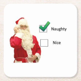 Naughty of Nice Vierkante Kartonnen Onderzetter