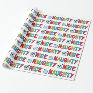 Naughty- of prettig kerstpapier cadeaupapier