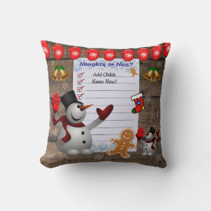 Naughty of prettige kerstlijst die de Snowman voor Kussen