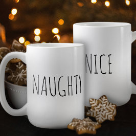 ‘NAUGHTY or NICE’ Customizable Word Chic Modern Koffiemok
