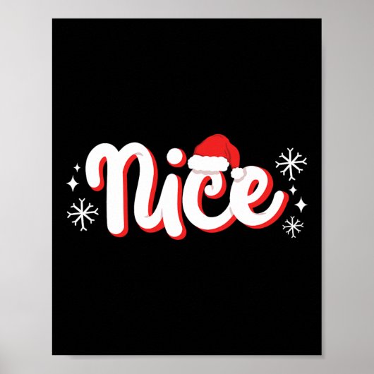 Naughty Or Nice Matching Christmas Couples Costume Poster (Voorkant)