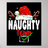 Naughty Or Nice Team Matching Christmas Pajama Men Poster (Voorkant)