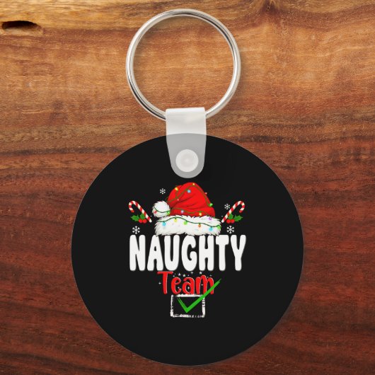 Naughty Or Nice Team Matching Christmas Pajama Men Sleutelhanger (Voorkant)