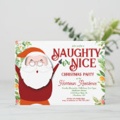 Naughty ou gentil Invitation de fête de Noël (Debout devant)