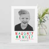 Naughty ou Nice | Carte photo de vacances (Debout devant)