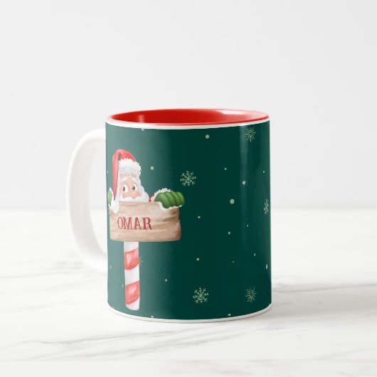 Naughty ou Nice Funny Père Noël Christmas Gift Mug (Devant gauche)
