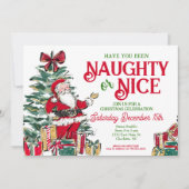 Naughty ou Nice Invitation de fête de Noël (Devant)