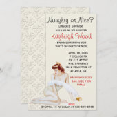 Naughty ou Nice Lingerie Douche Invitation (Devant / Derrière)