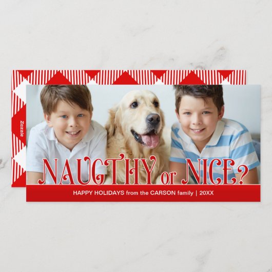 Naughty ou Nice ? Simplicité dans la carte Red Hol (Devant / Derrière)