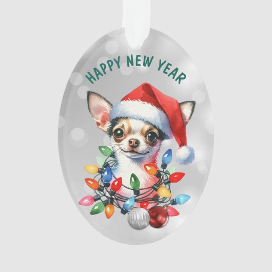 Naughty Père Noël Chihuahua dans les décorations (dos)