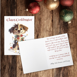 Naughty Puppy Christmas Chaos Coördinator Feestdagen Kaart