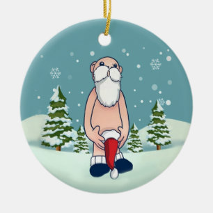 Naughty Santa Decorative Kerstmis Keramisch Ornament